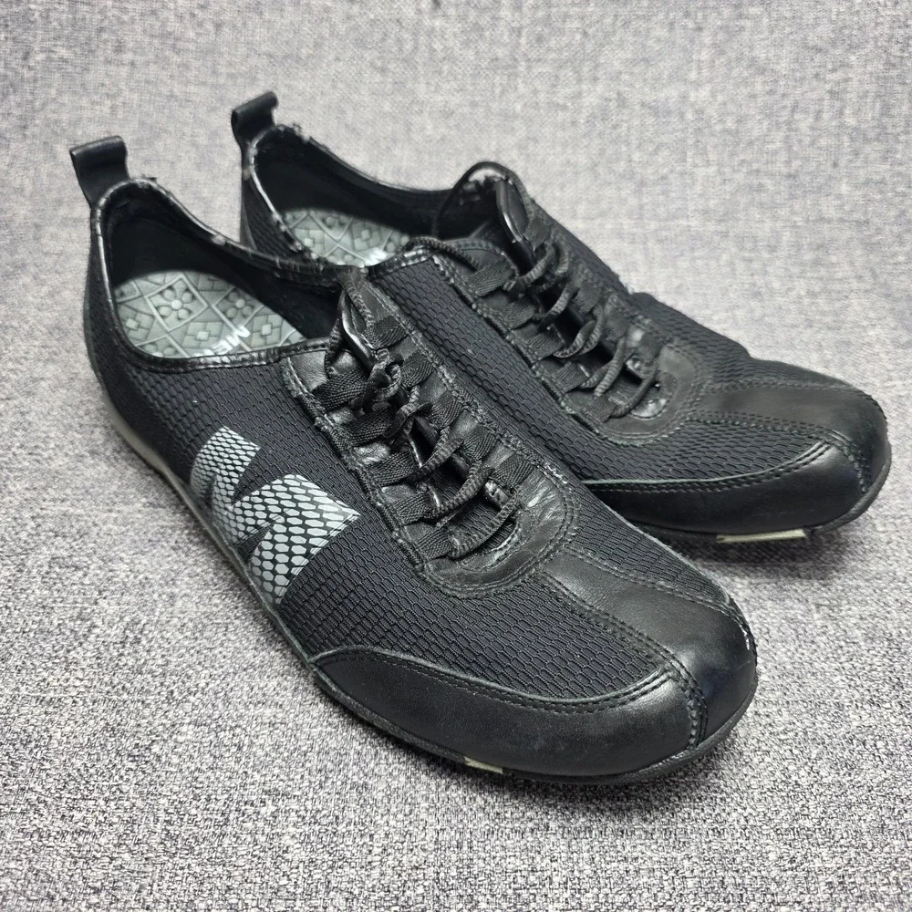 Womens 9 Merrell Samba Black Leather & Mesh Comfort Sneakers Shoes
